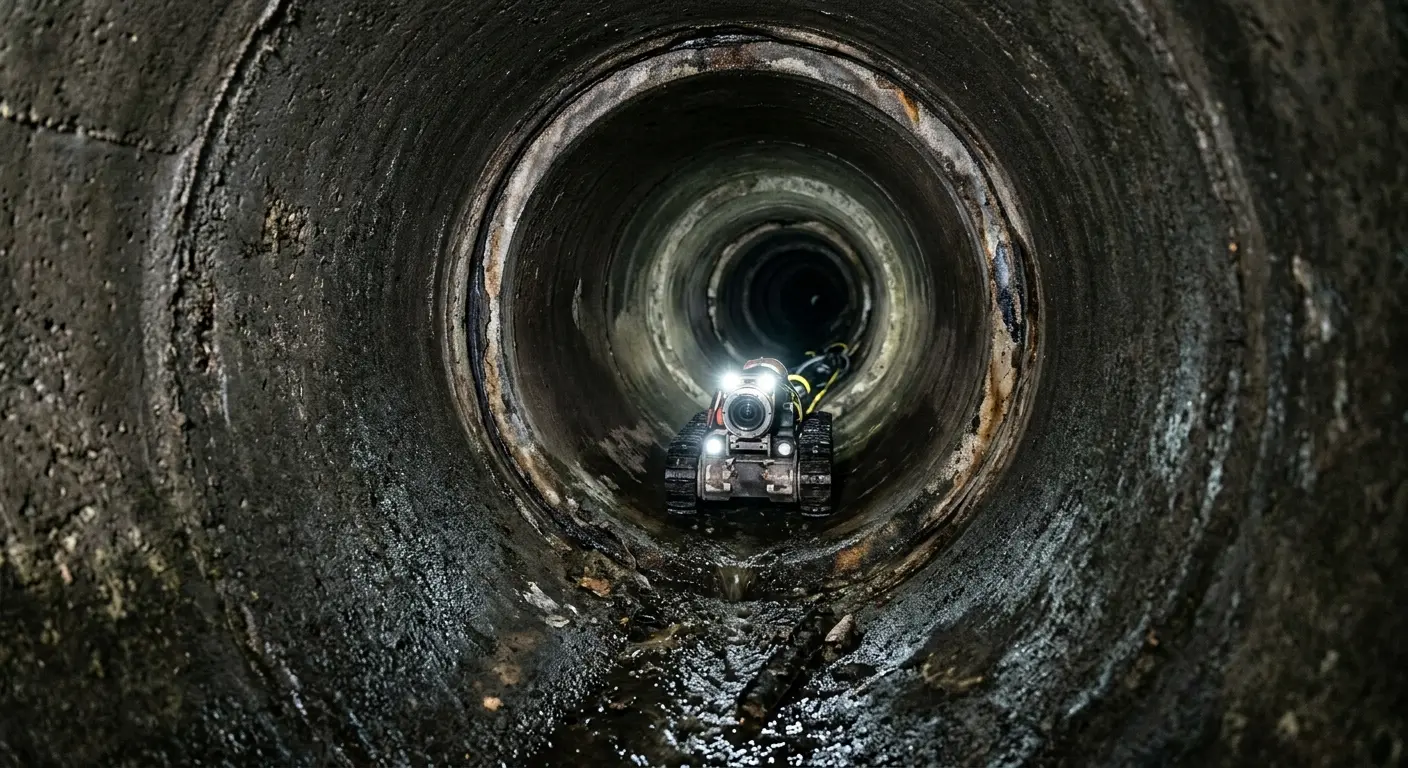 Robotic sewer camera inspecting pipe interior for Drain Snake Service in Fairwood